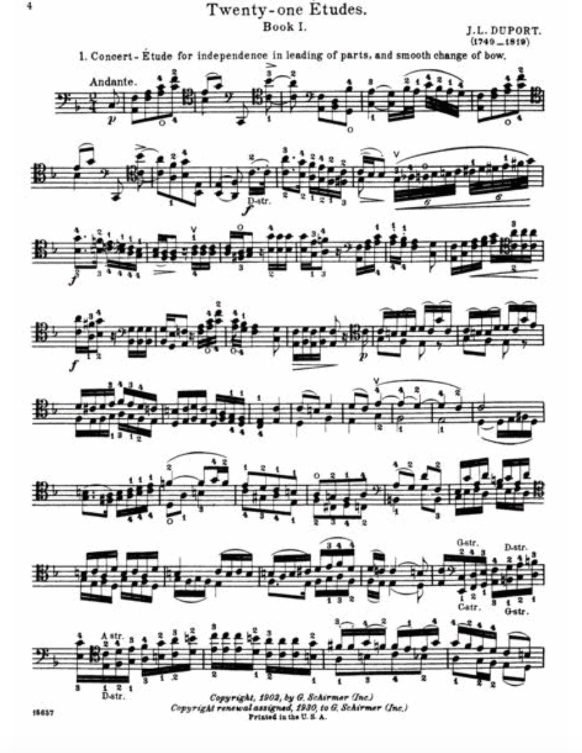 Duport - 21 Etudes For Cello Book 1