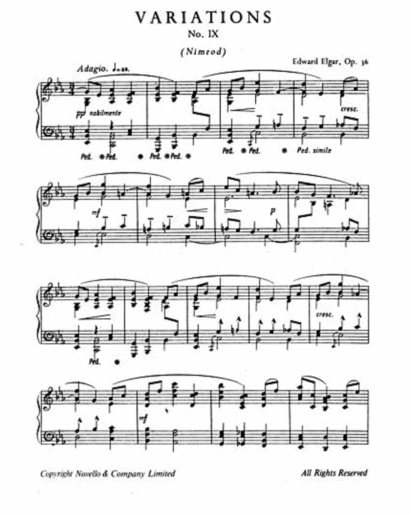 Edward Elgar - Nimrod From Enigma Variations Op.36 Piano Sheet Music