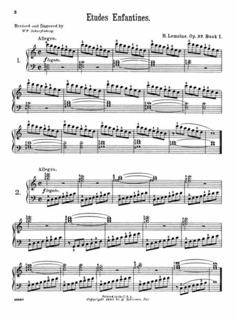 Lemoine - Etudes Enfantines Op 37 For Piano Book