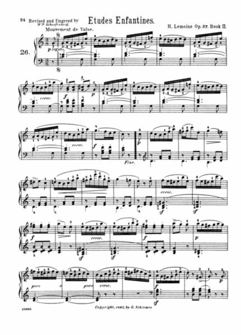 Lemoine - Etudes Enfantines Op 37 For Piano Book