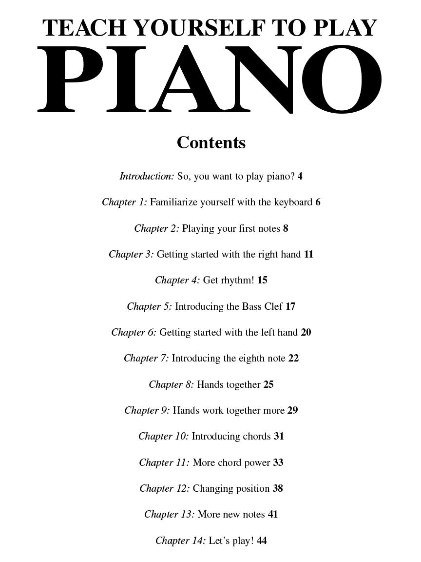 Teach Yourself To Play Piano Book