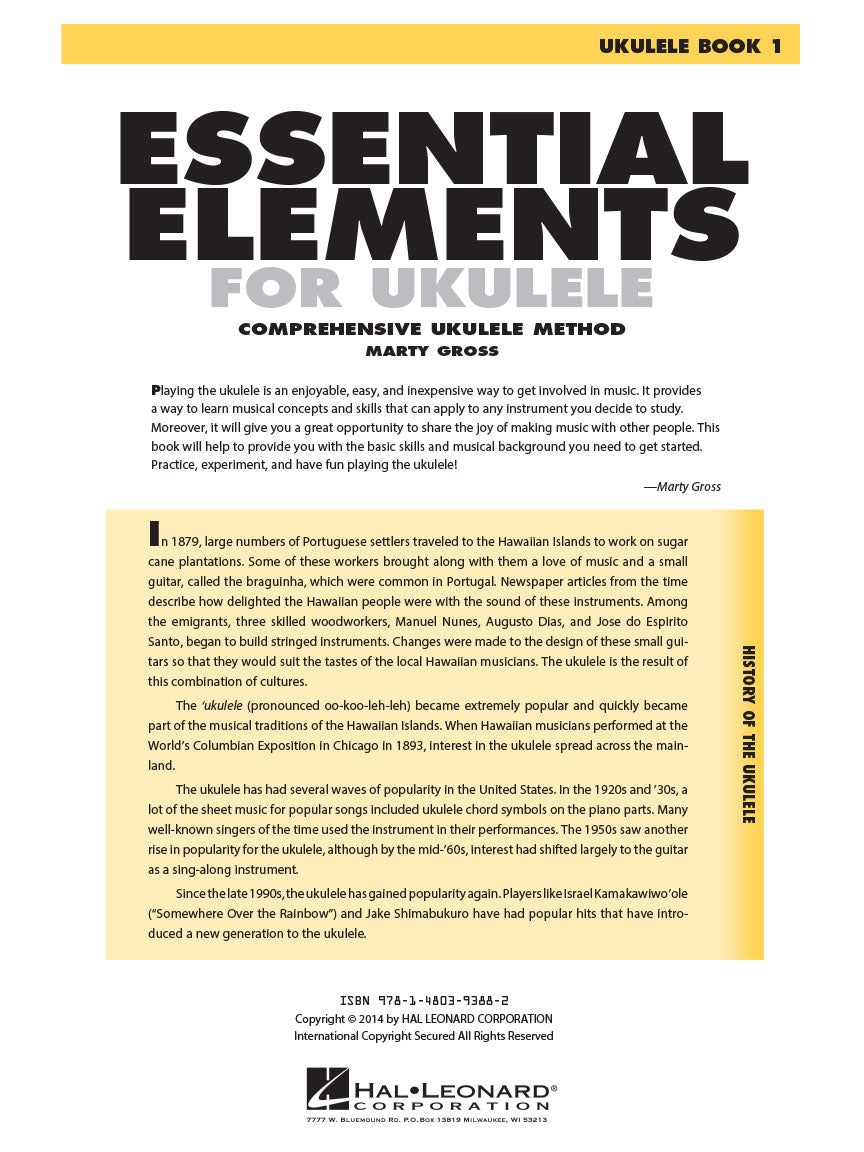 Essential Elements Ukulele - Method Book 1