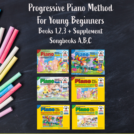 Progressive Piano Method For Young Beginners - Bundle B (Books 1,2,3 + Songbooks A,B,C)