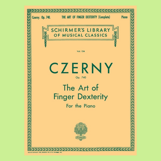 Czerny - Art Of Finger Dexterity Op 740 Piano Book