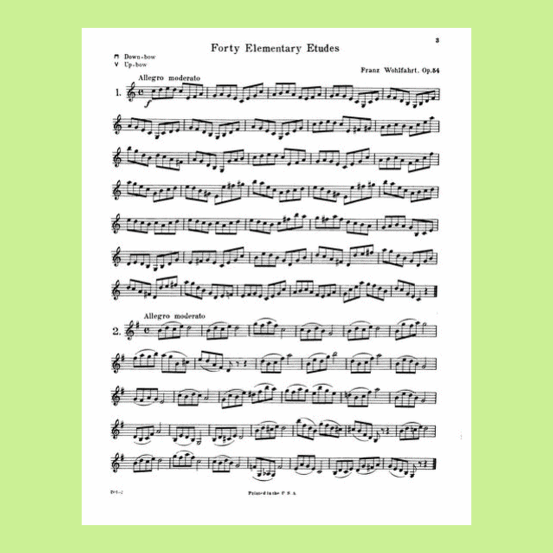 Wohlfahrt - 40 Elementary Studies Op 54 Violin Book