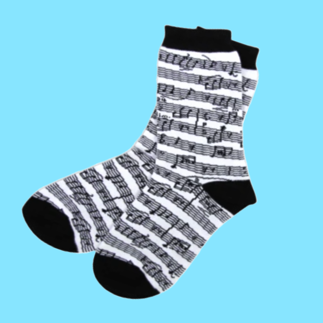 Black And White Sheet Music Socks