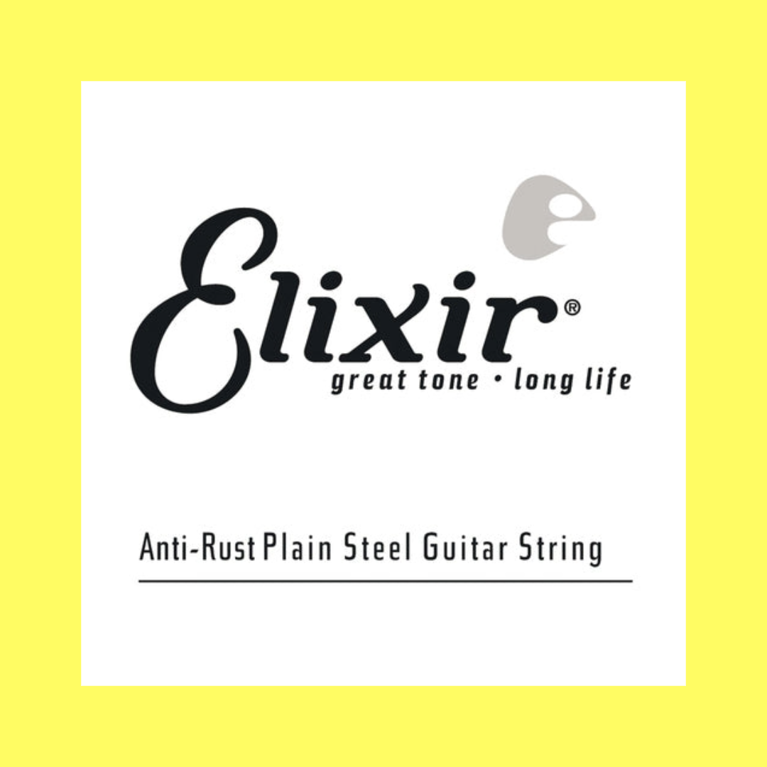 Elixir 13018 Anti-Rust Plain Steel Guitar Single String - 0.018 Gauge