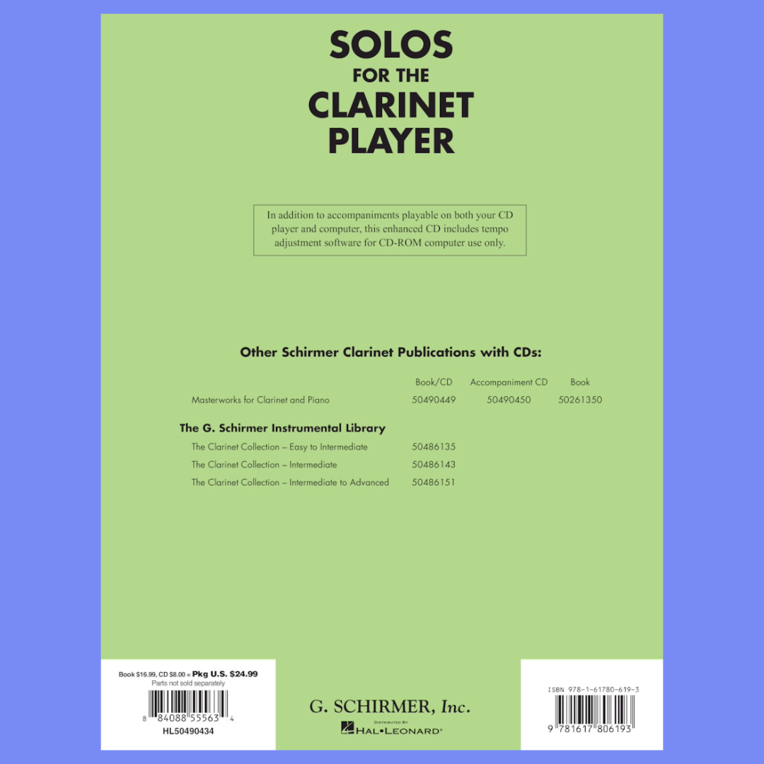 Solos For The Clarinet Player Book with OLA Piano Accompaniments