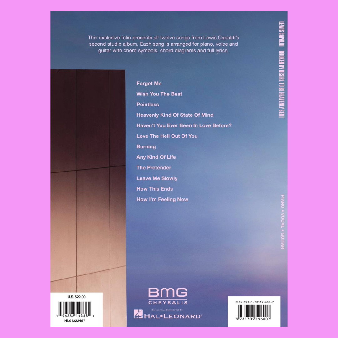 Lewis Capaldi - Broken by Desire to Be Heavenly Sent PVG Songbook