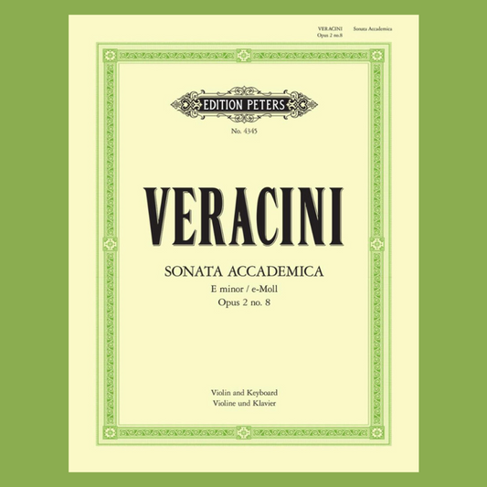 Veracini - Sonata Accademica in E minor Op.2 No. 8 Violin Solo With Piano Book