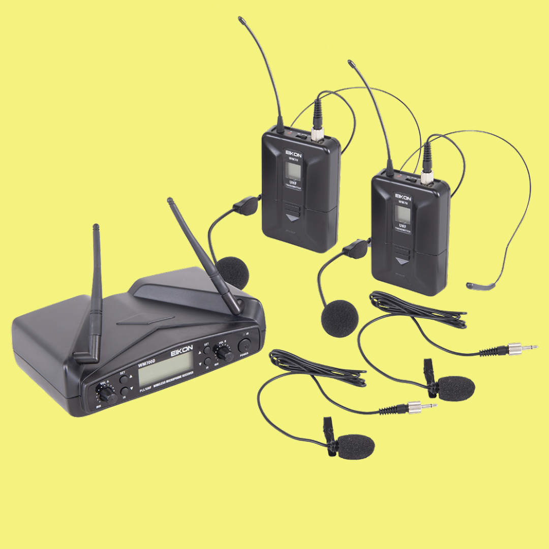 Eikon WM700DHA Belt-Pack with Headset & Lapel Dual Wireless System 516-562Mhz