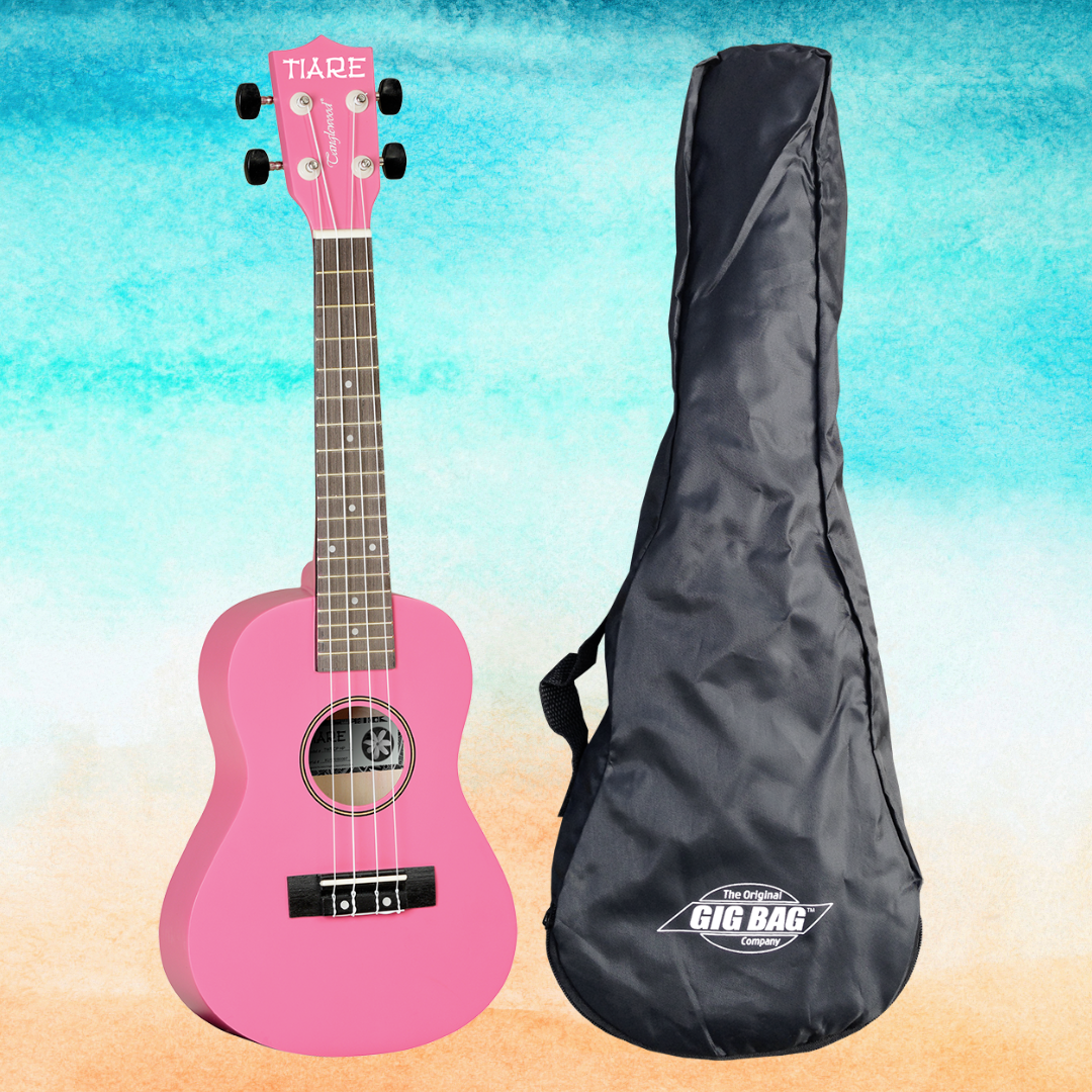 Tanglewood Tiare Hot Pink Concert Ukulele with Gig Bag