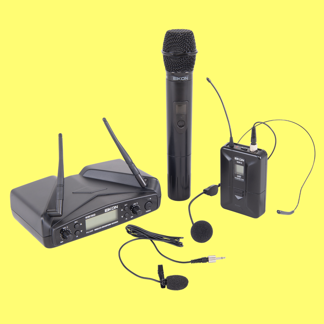 Eikon WM700DKITA Handheld + Belt-Pack with Headset & Lapel Dual Wireless System 516-562Mhz