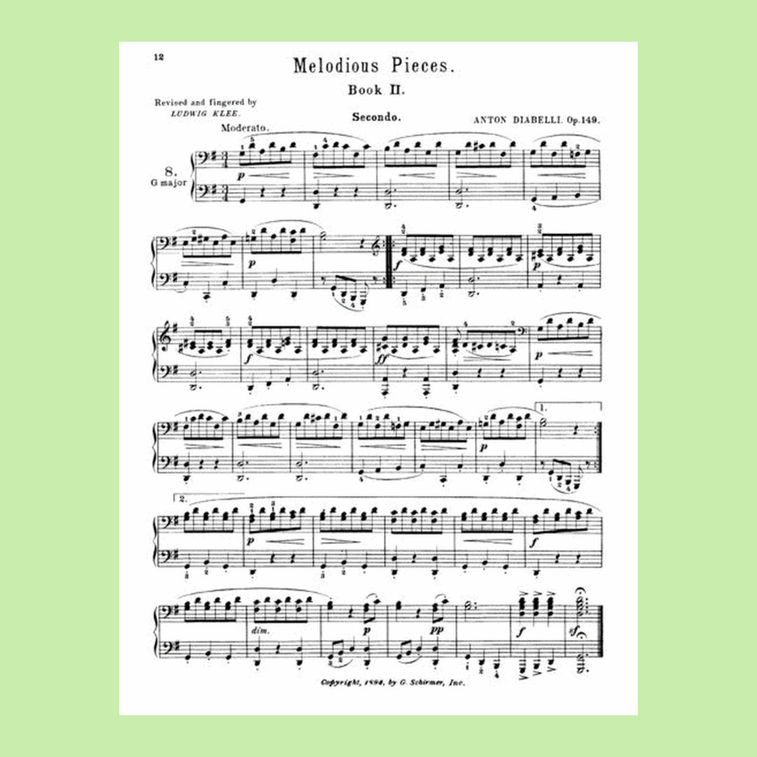 Anton Diabelli - Melodious Pieces Op. 149 Piano Book