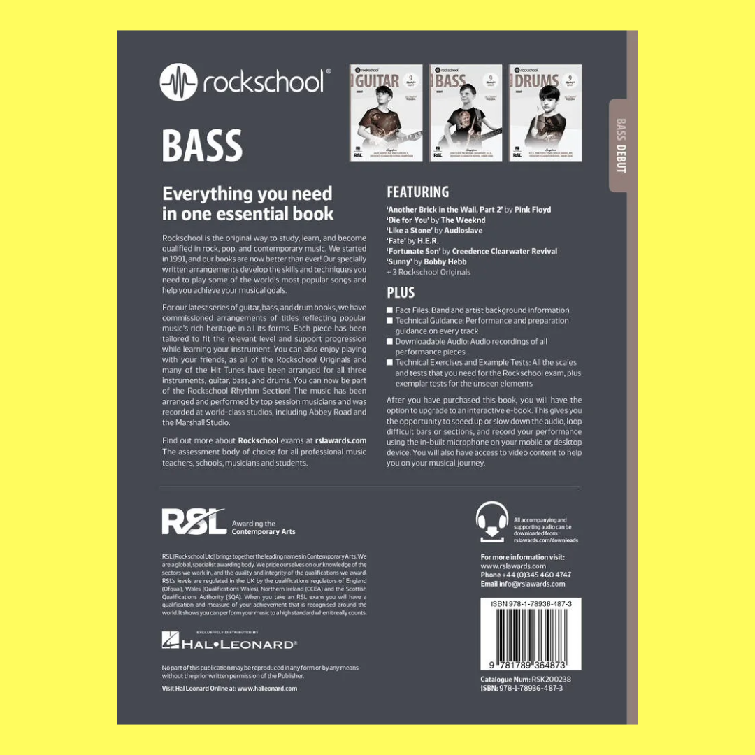 Rockschool Bass Debut Book (2024+) New Edition (Arriving Early Feb 2025)