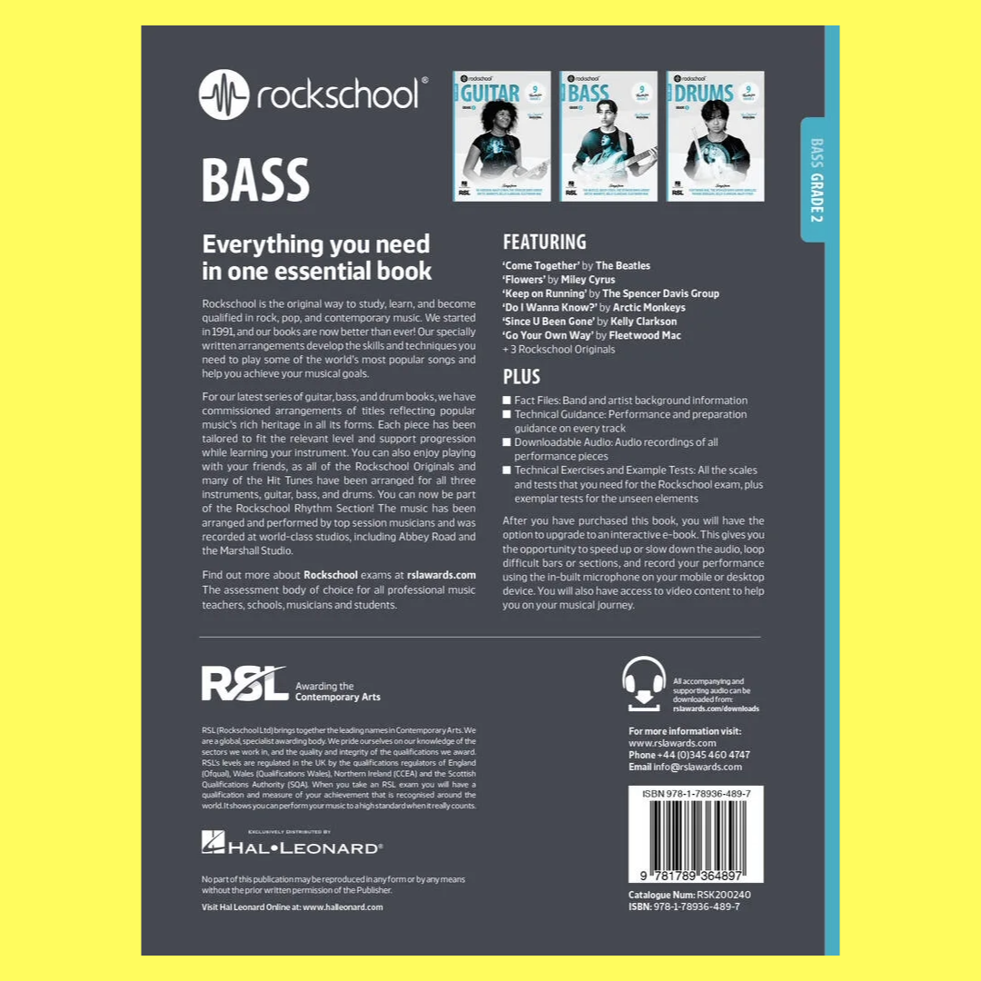 Rockschool Bass Grade 2 Book (2024+) New Edition (Arriving Early Feb 2025)