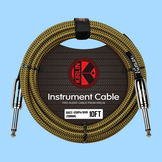 Kirlin 10ft Tweed Entry Woven Instrument Cable with Chrome Ends