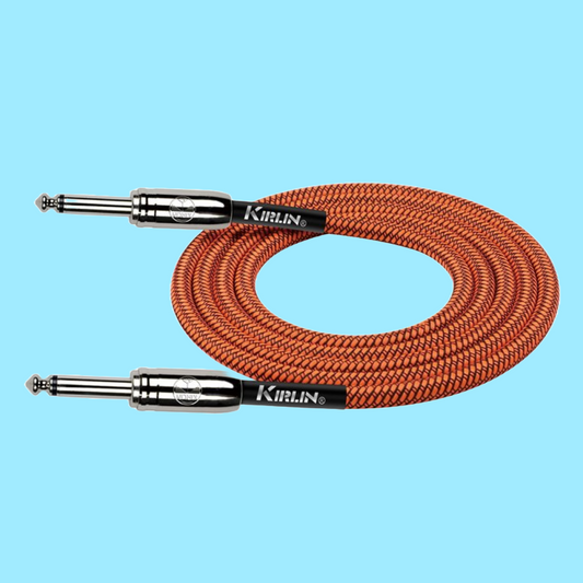 Kirlin 10ft Orange Entry Woven Instrument Cable (Straight)