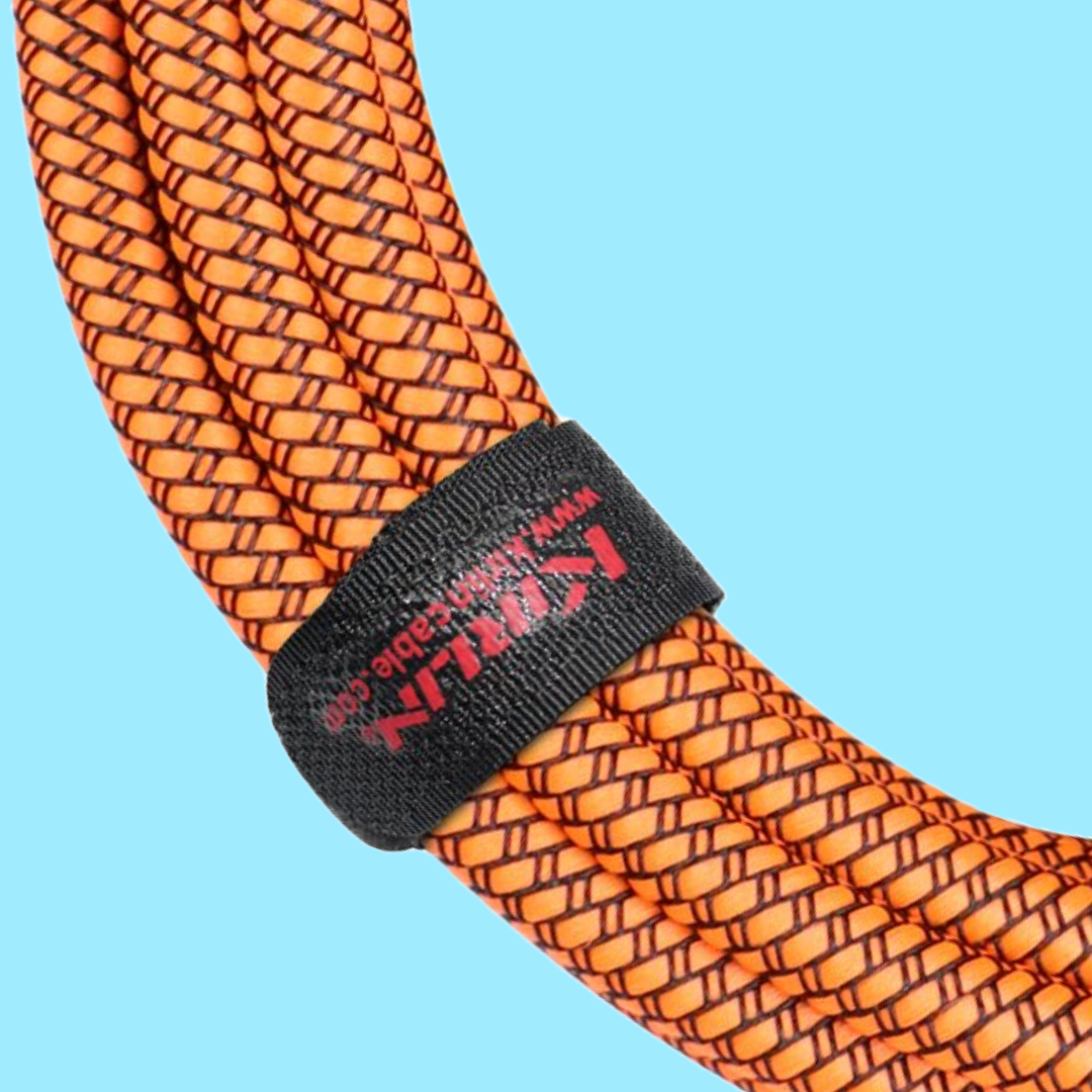 Kirlin 10ft Orange Entry Woven Instrument Cable (Straight)