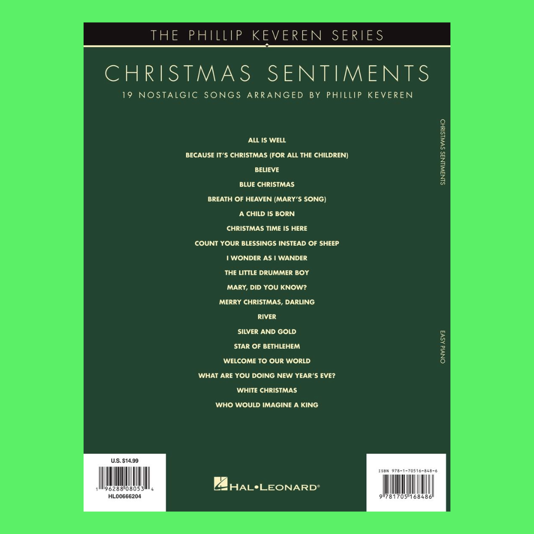 Christmas Sentiments - Keveren Easy Piano Book