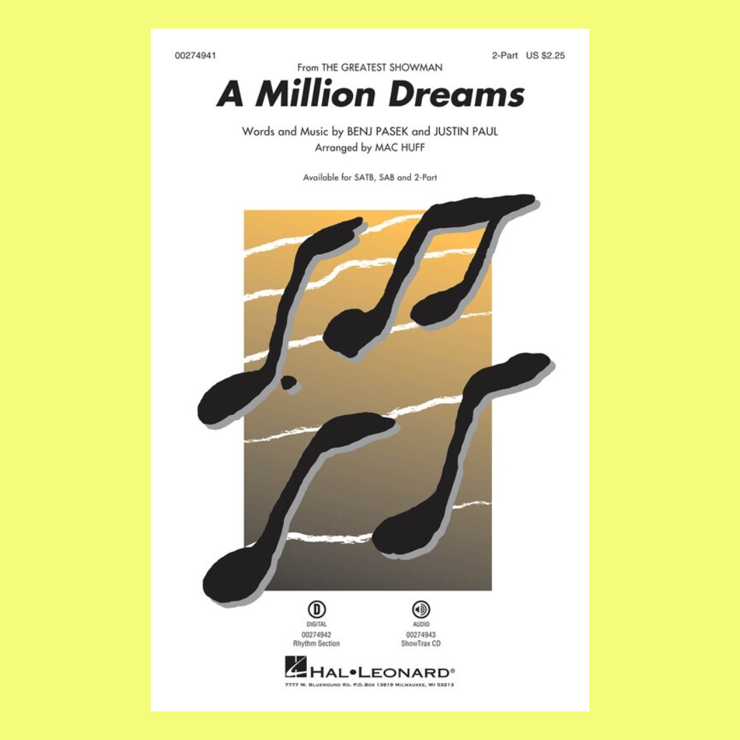 A Million Dreams (From The Greatest Showman) 2 Part Vocal Sheet Music