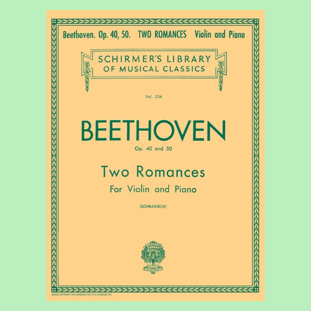 Beethoven - 2 Romances Op 40 & 50 Violin with Piano Accompaniment Book