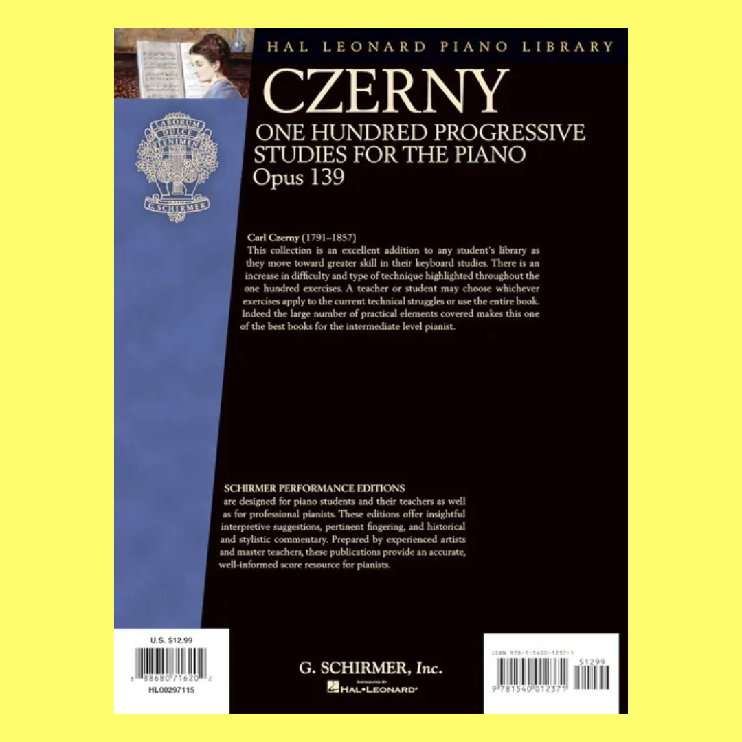 Czerny - 100 Progressive Studies For Piano Op 139 Book