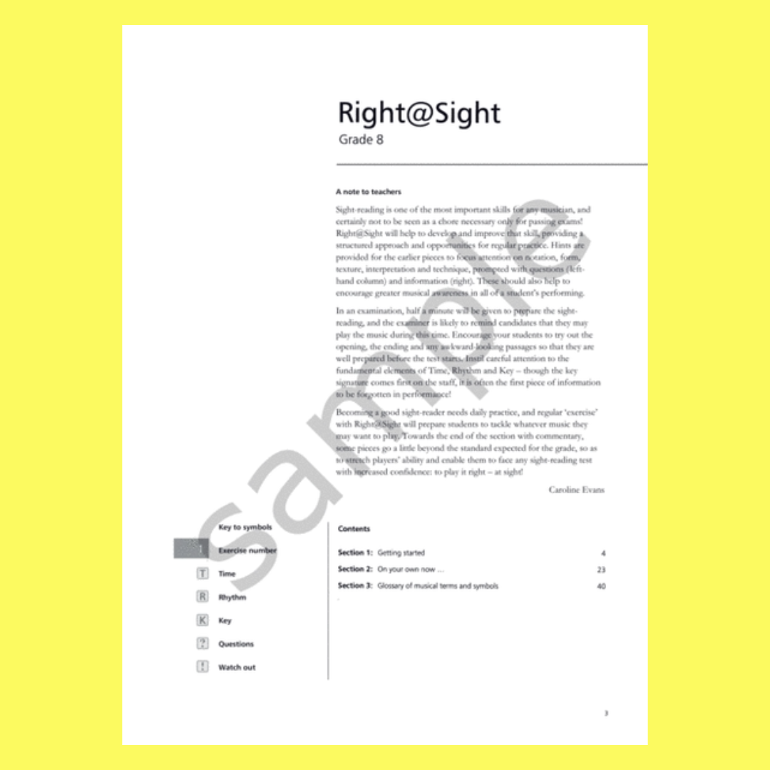 Right @ Sight Piano - Grade 8 Book