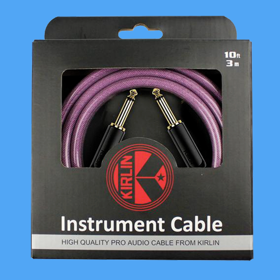 Kirlin KIPW201WGR-10 10ft Purple PVC-Woven Premium Plus Guitar/Instrument Cable (Straight)