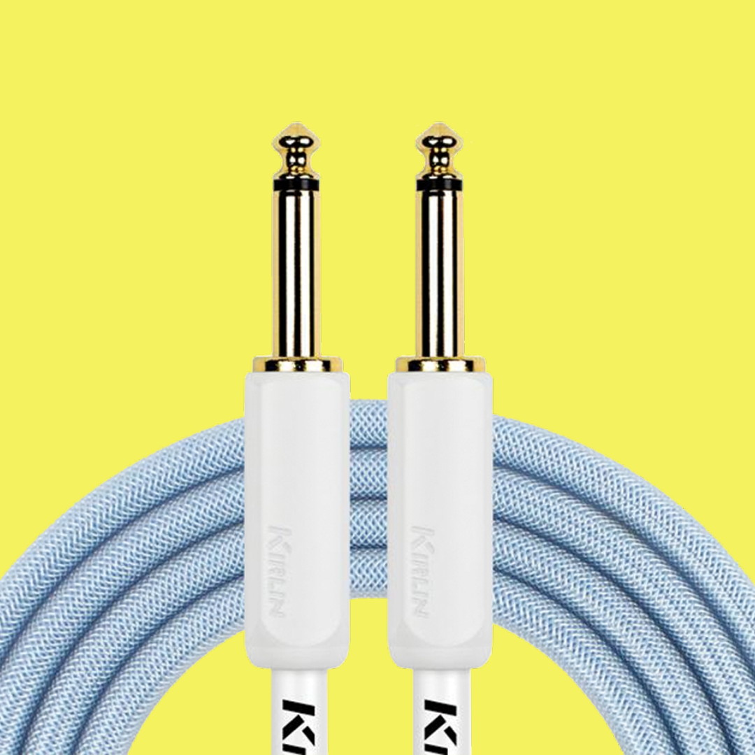 Kirlin KIPW201WGR-10 10ft Blue PVC-Woven Premium Plus Guitar/Instrument Cable