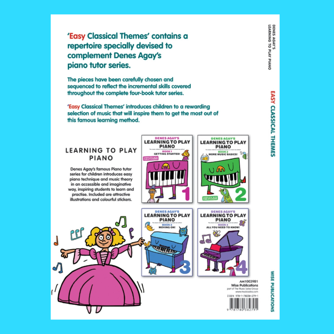 Denes Agay Learning to Play Piano - Easy Classical Themes Book