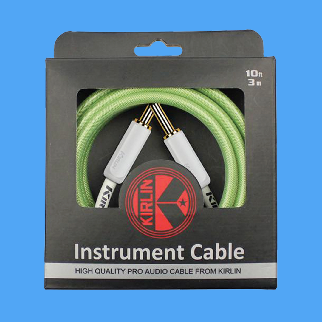 Kirlin KIPW201WGR-20 20ft Green PVC-Woven Premium Plus Instrument Cable