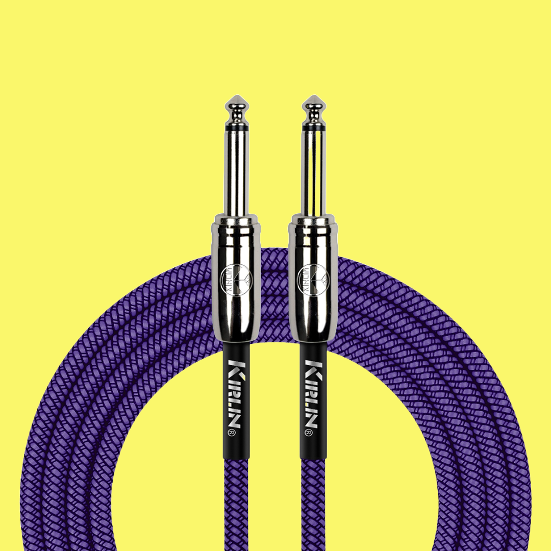 Kirlin IWC201BK 10ft Purple Entry Woven Guitar/Instrument Cable (Straight)