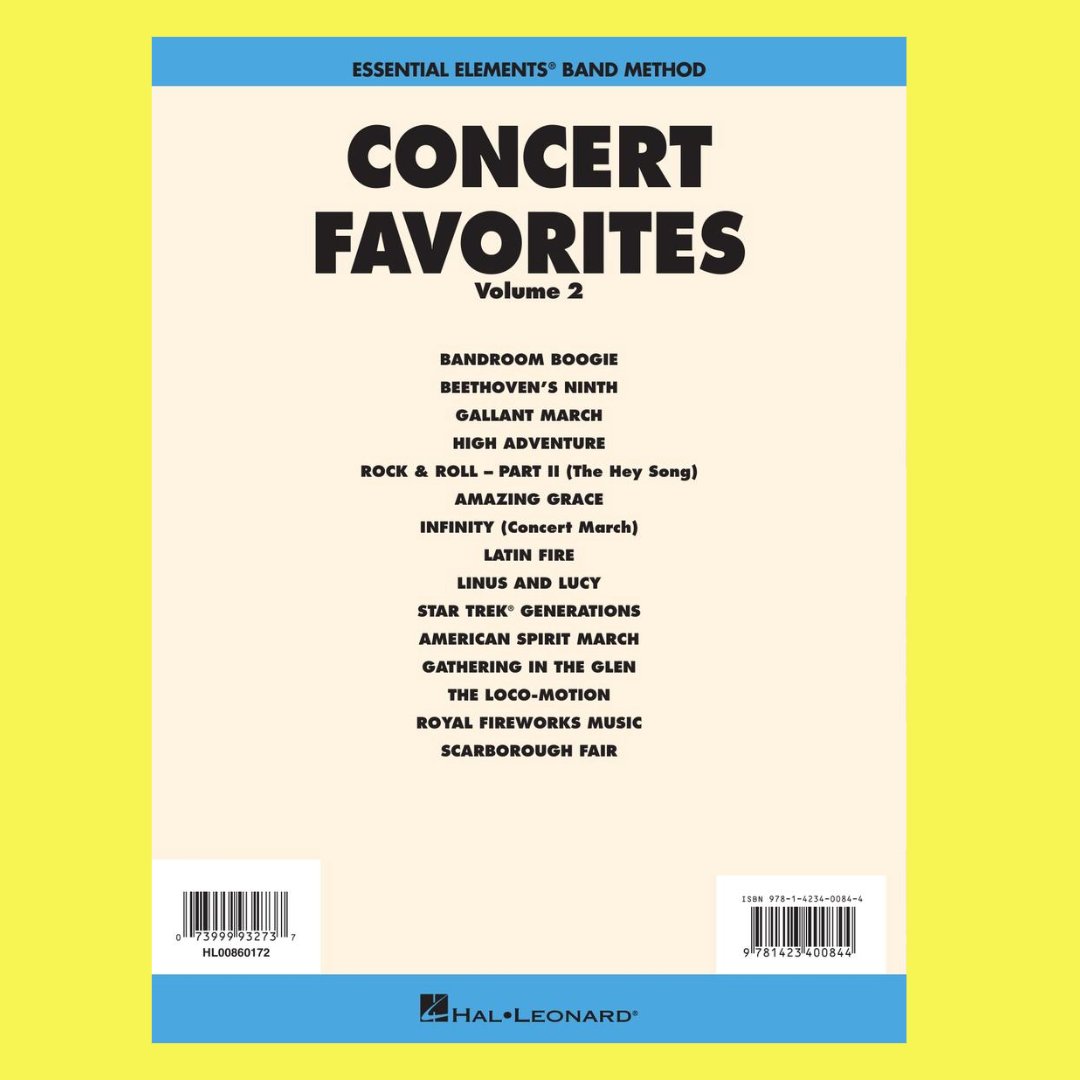 Essential Elements Concert Favorites - Trombone Volume 2 Book