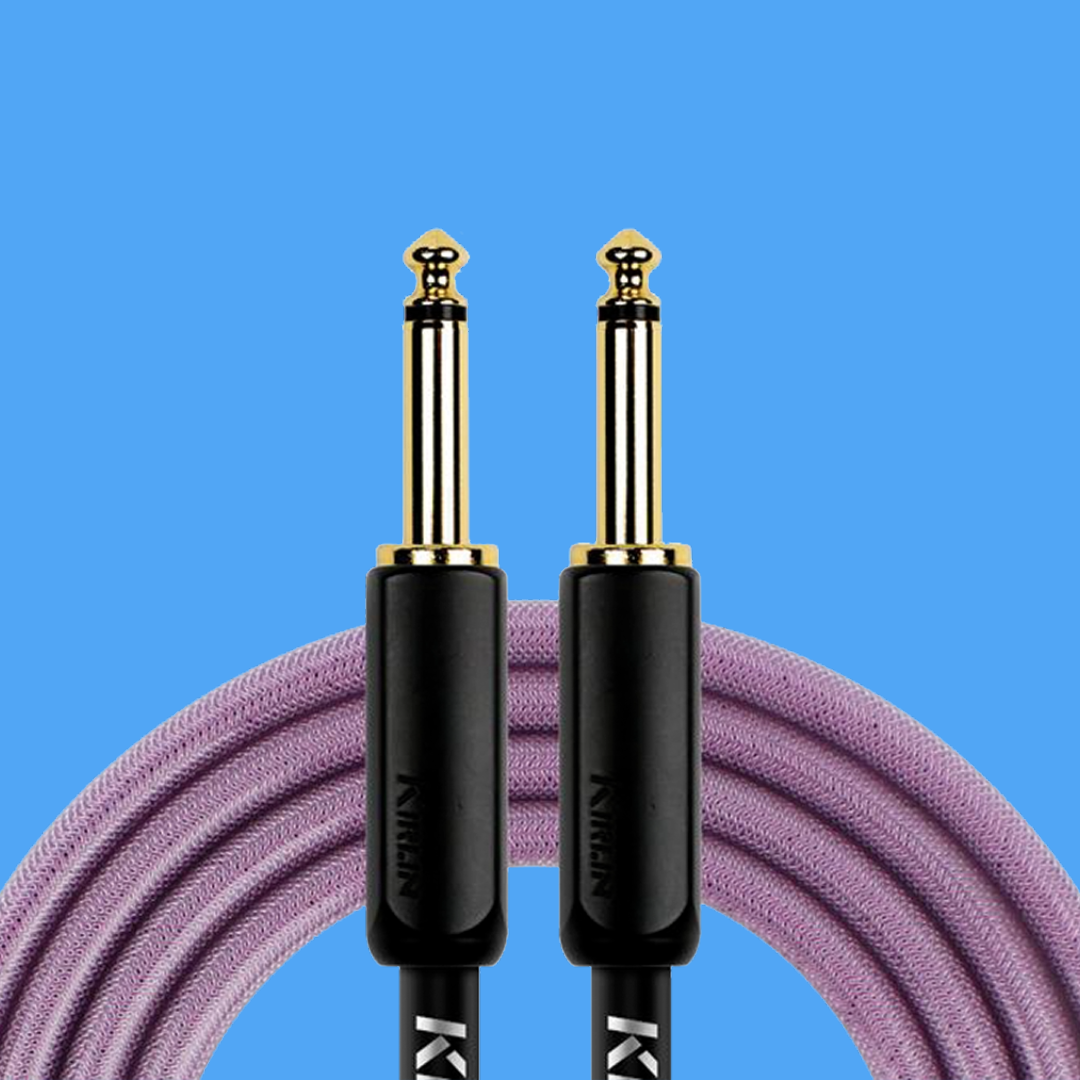 Kirlin KIPW201WGR-10 10ft Purple PVC-Woven Premium Plus Guitar/Instrument Cable (Straight)