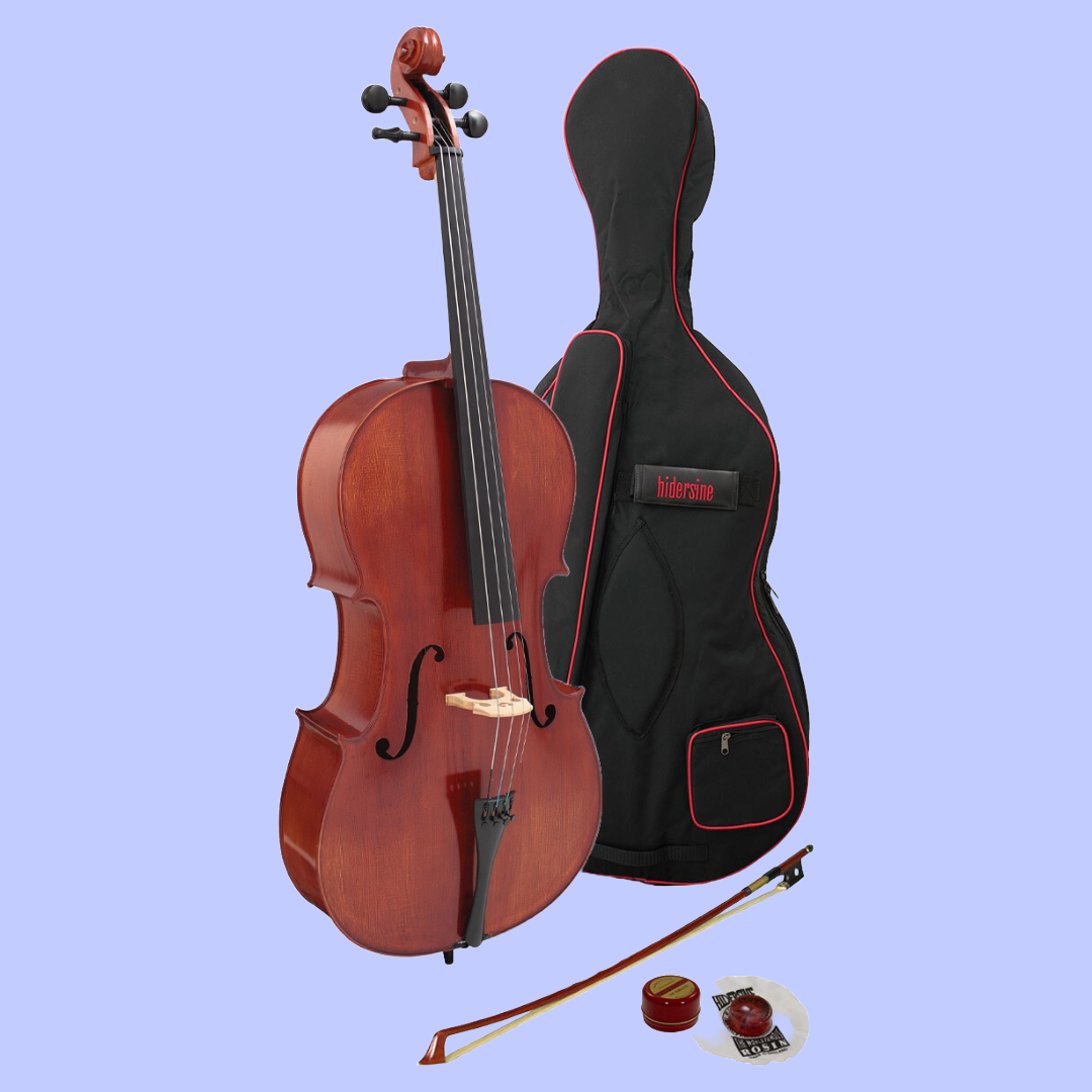 Hidersine Studenti Academy Finetune Student 4/4 Cello with Bag, Bow & Rosin, Strings