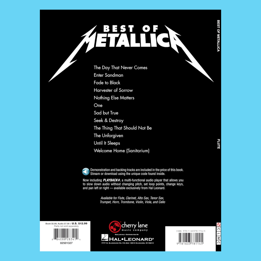 Best Of Metallica For Flute - Play Along Book/Ola