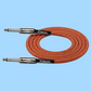 Kirlin IWC201BK 10ft Orange Entry Woven Guitar/Instrument Cable (Straight)