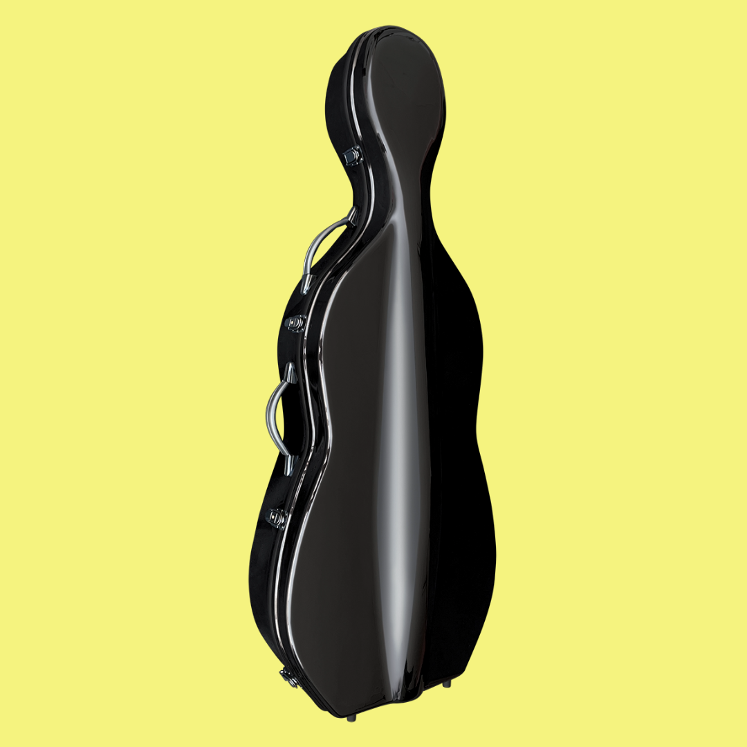 Vivo V703-44BK Deluxe Black Fibreglass Cello Case - 4/4 Size