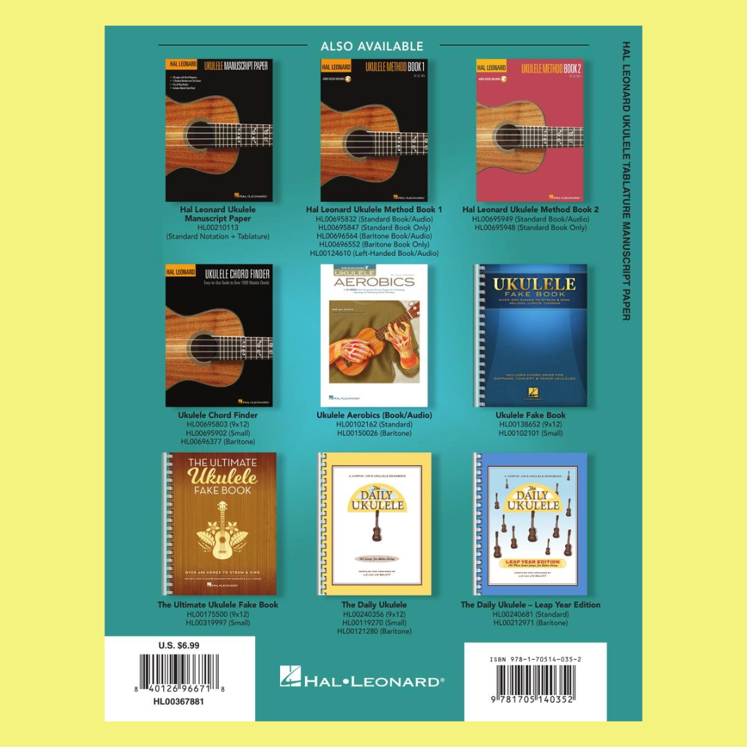 Hal Leonard Ukulele Tablature Manuscript Paper (80 pages)