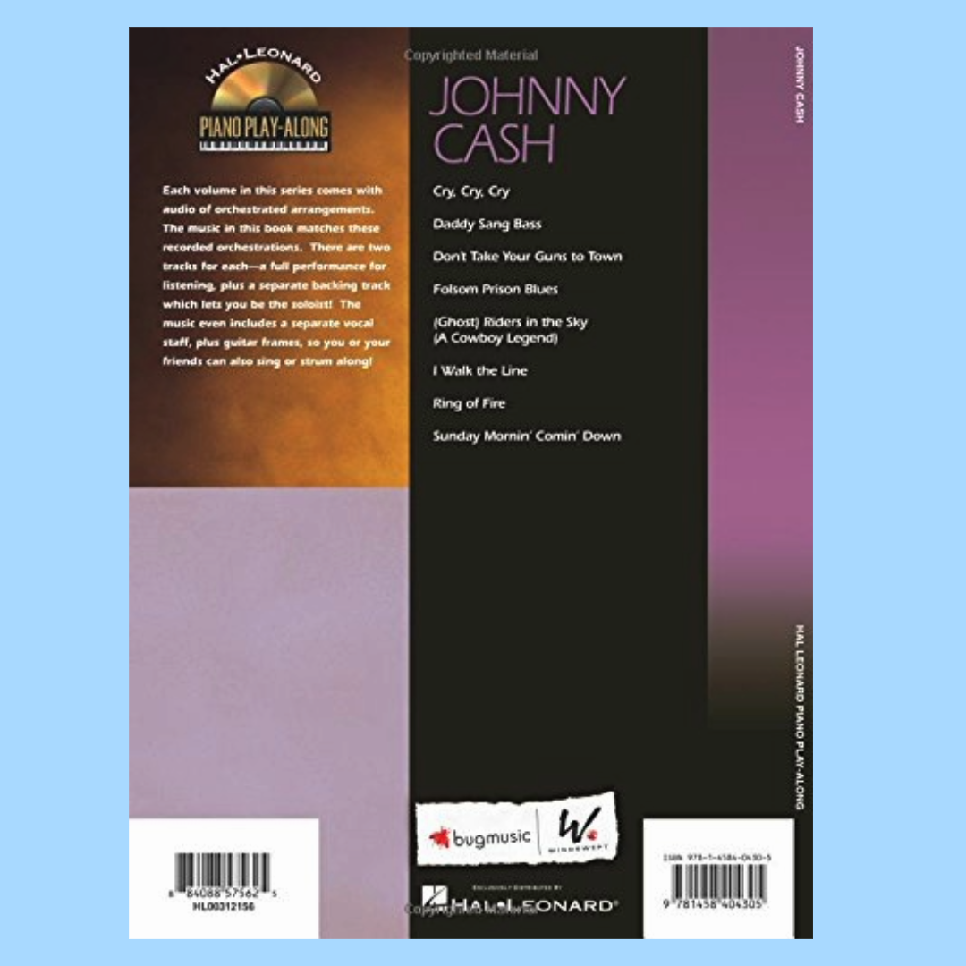 Johnny Cash Piano Play Along Volume 112 Book/Cd