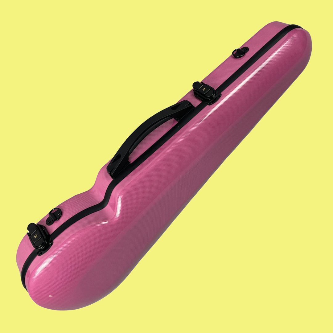 Vivo V203-24PK2 Polycarbonate Shaped Case to suit 1/2 Violin / 12" Viola - Textured Pink