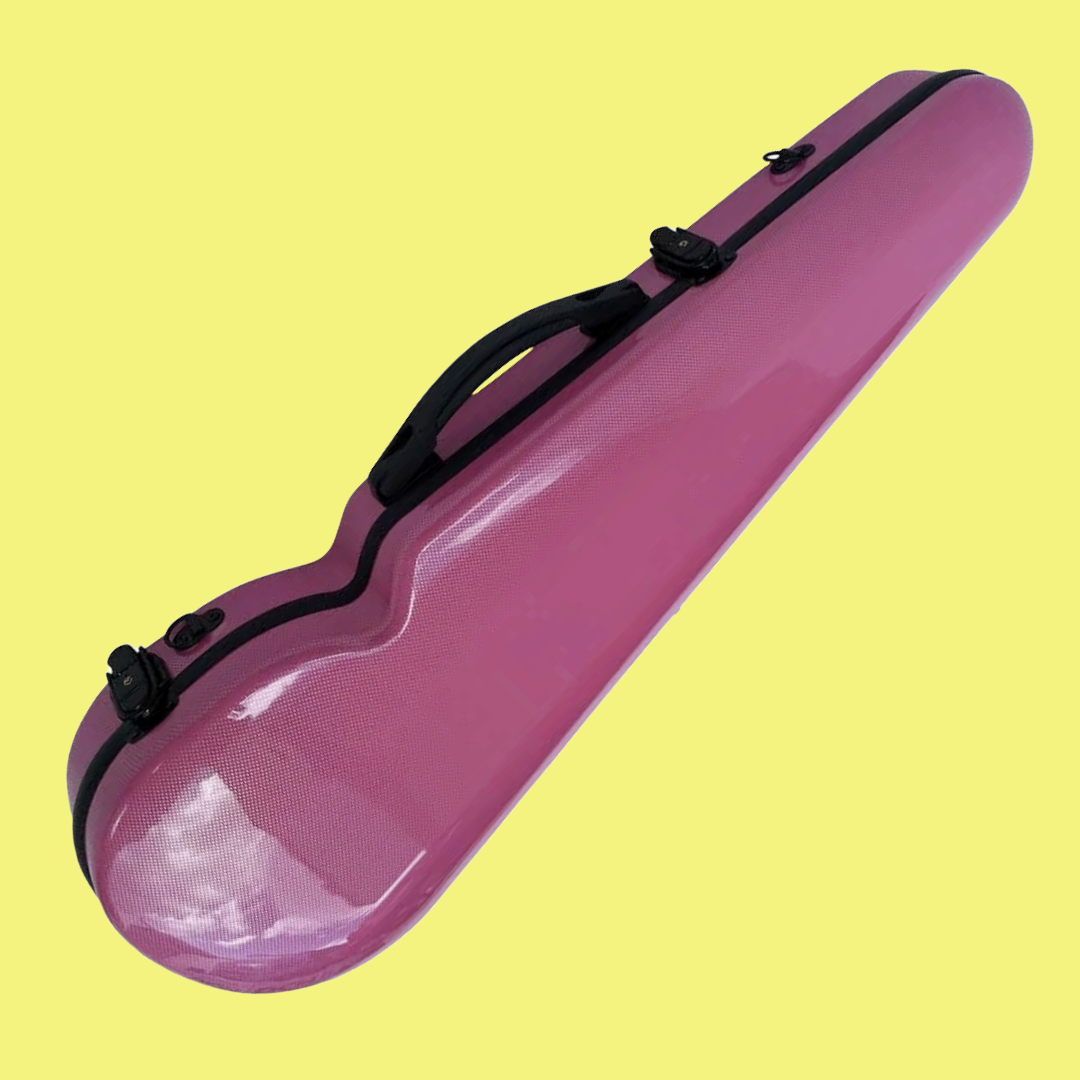 Vivo V203-24PK2 Polycarbonate Shaped Case to suit 1/2 Violin / 12" Viola - Textured Pink