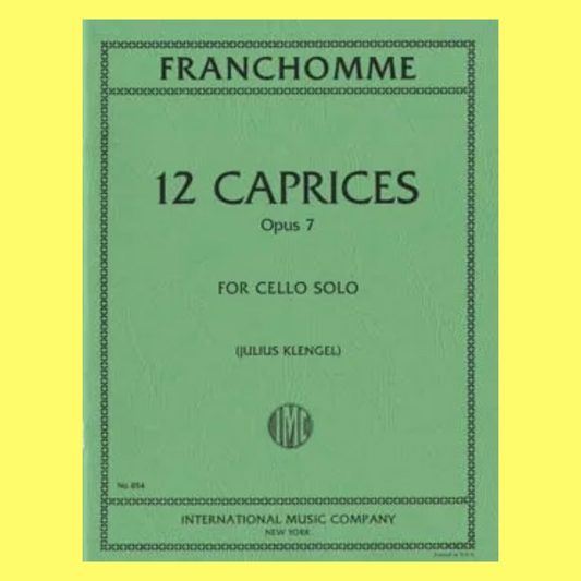 Franchomme - 12 Caprices Op 7 Cello Ed Klengel