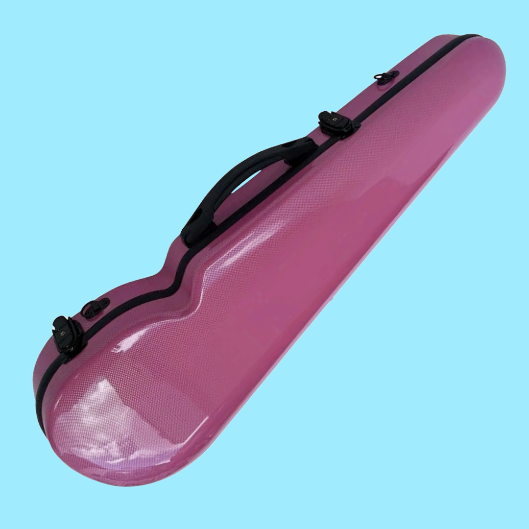 Vivo V203-44PK2 Polycarbonate Shaped Case to suit 4/4 Violin / 14" Viola - Textured Pink