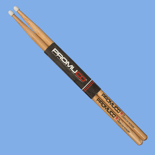 Promuco 1801N7A American Hickory 7A Nylon Tip Drum Sticks