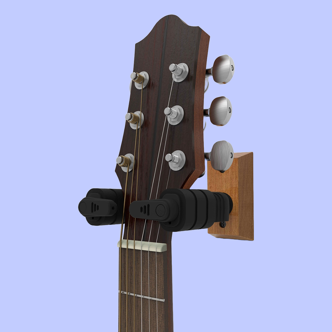 Aroma AH-89W Locking Wood Mount Guitar Wall Hanger