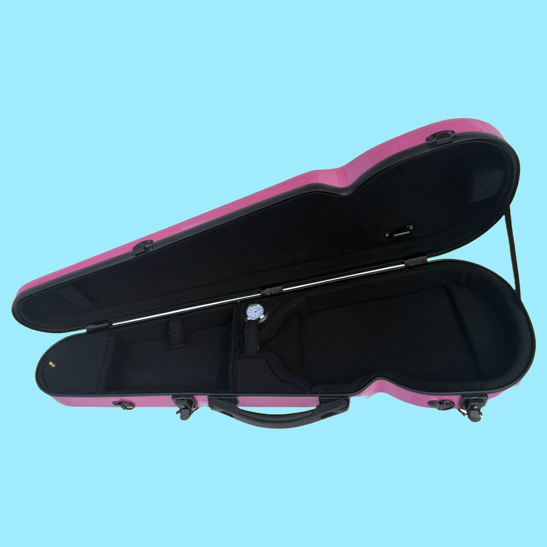 Vivo V203-44PK2 Polycarbonate Shaped Case to suit 4/4 Violin / 14" Viola - Textured Pink