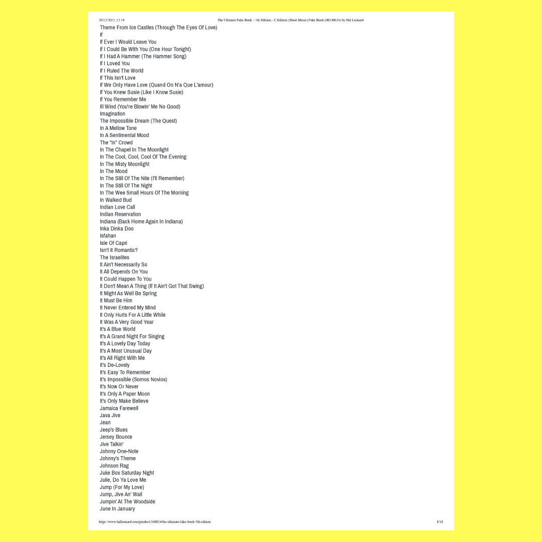 This Is The Ultimate Fake Book - 1200 Songs For C Instruments (5th Edition)