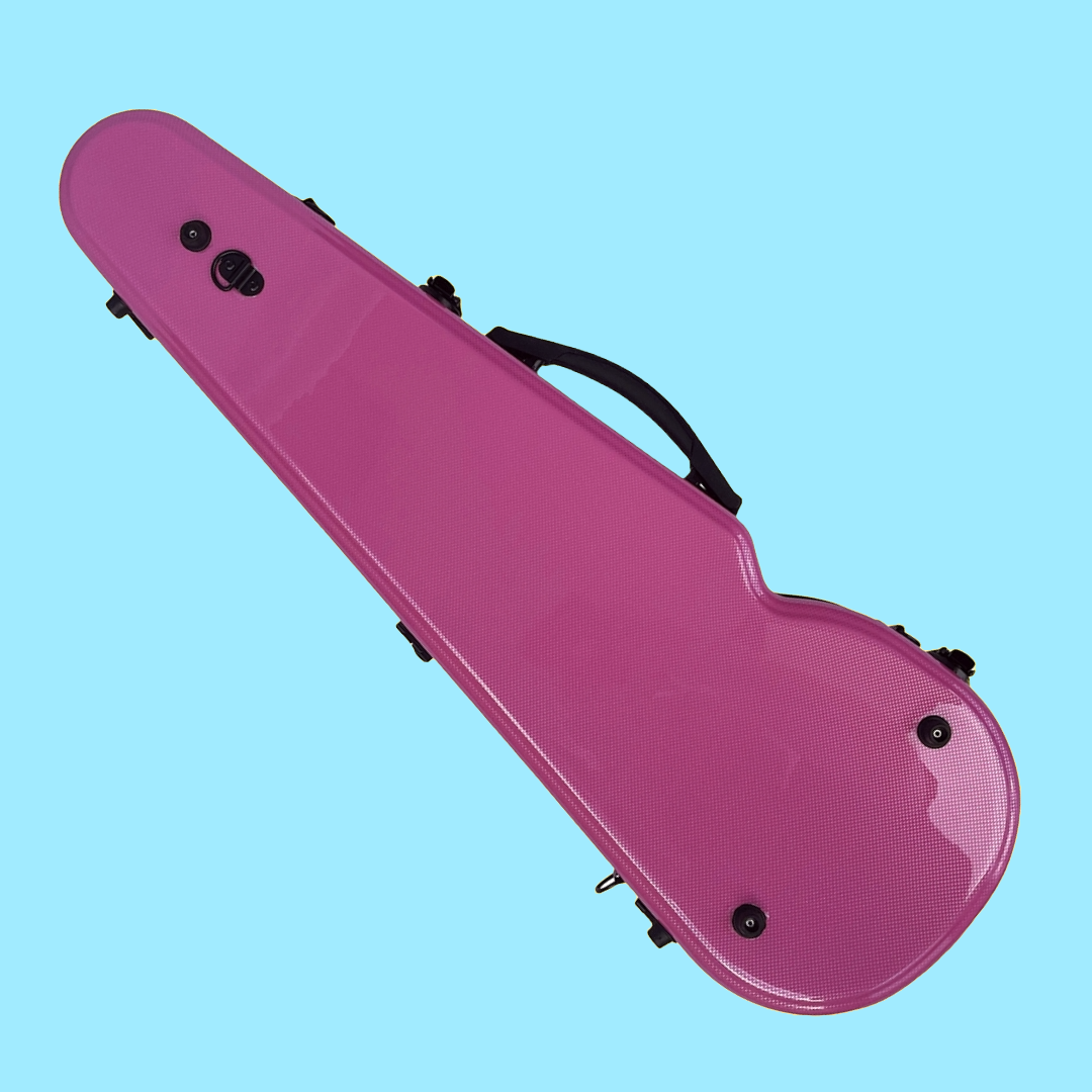 Vivo V203-44PK2 Polycarbonate Shaped Case to suit 4/4 Violin / 14" Viola - Textured Pink